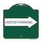 Signmission Visitor Parking W/ Right Arrow, Green & White Aluminum Architectural Sign, 18" x 18", GW-1818-24376 A-DES-GW-1818-24376 - alternate 1
